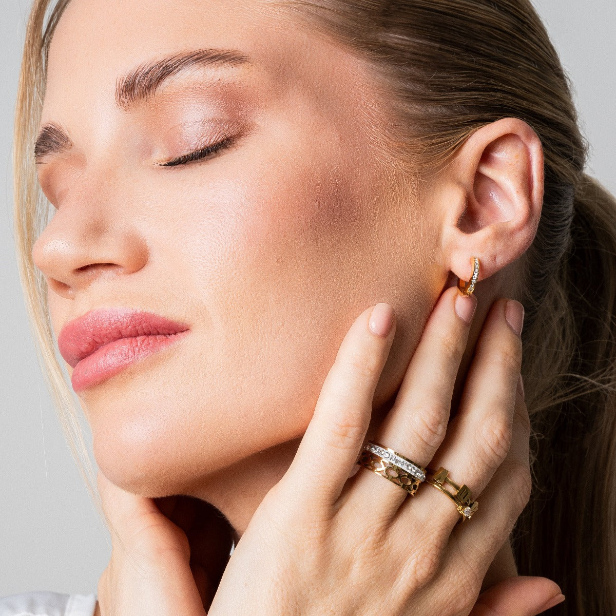 Lumarish™ Gold Zirconia Hoops