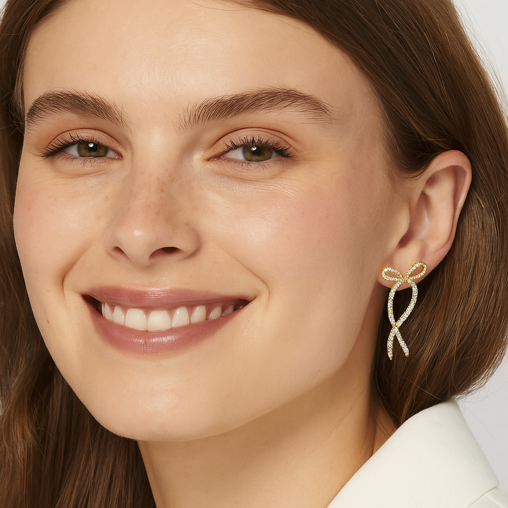 Lumarish™ Ribbon Luxe Earrings with Zirconia