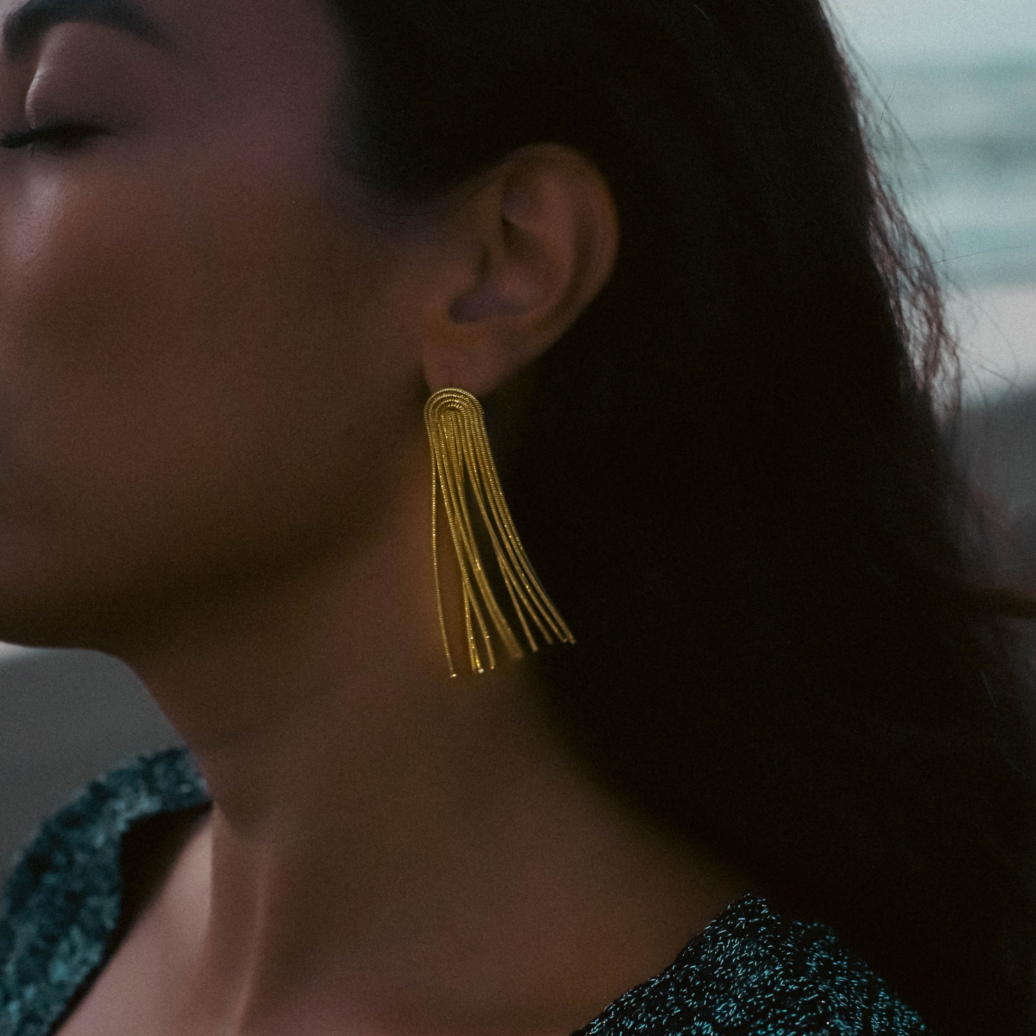 Lumarish™  Gold Fringe Earrings