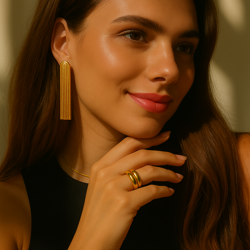 Lumarish™  Gold Fringe Earrings