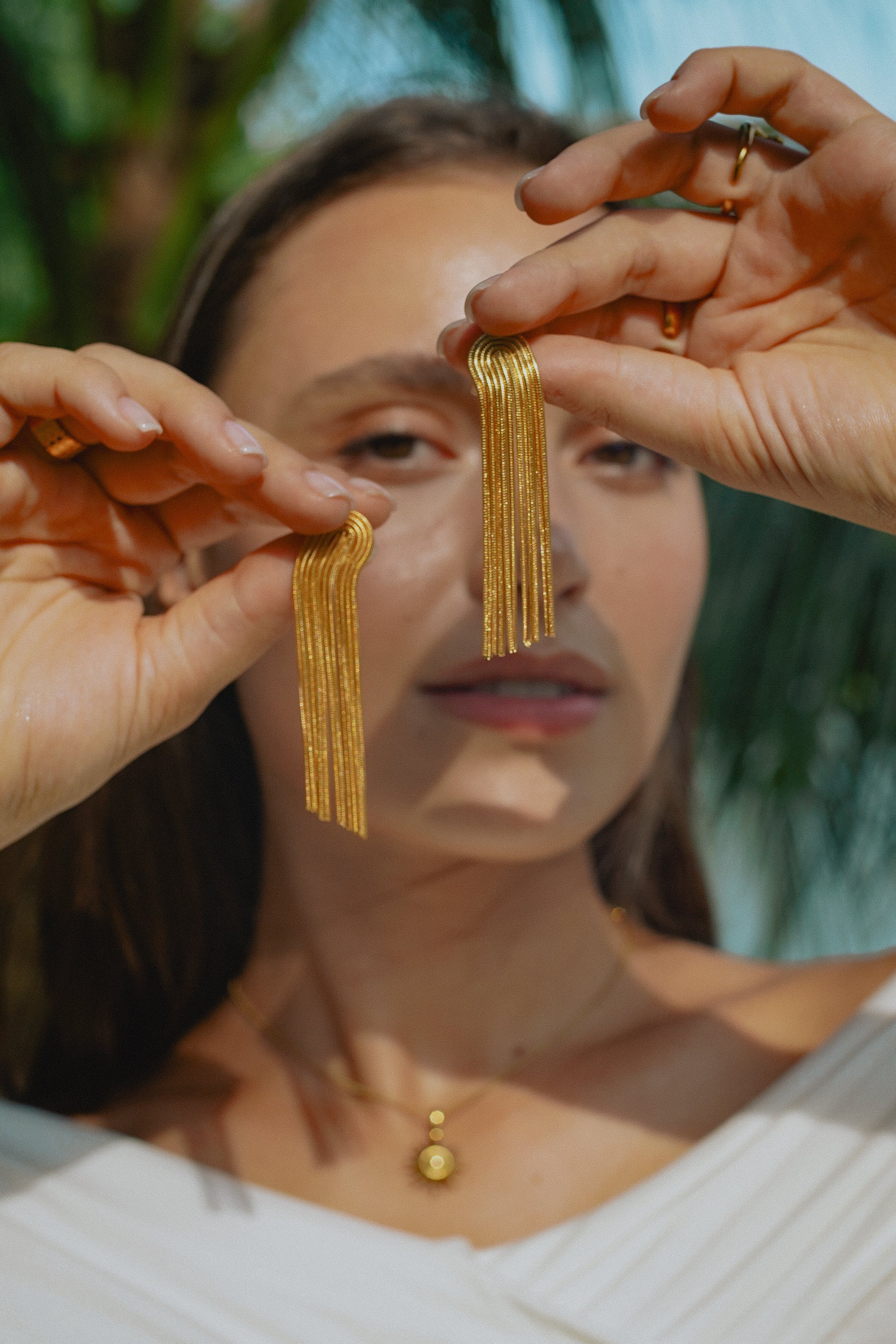 Lumarish™  Gold Fringe Earrings