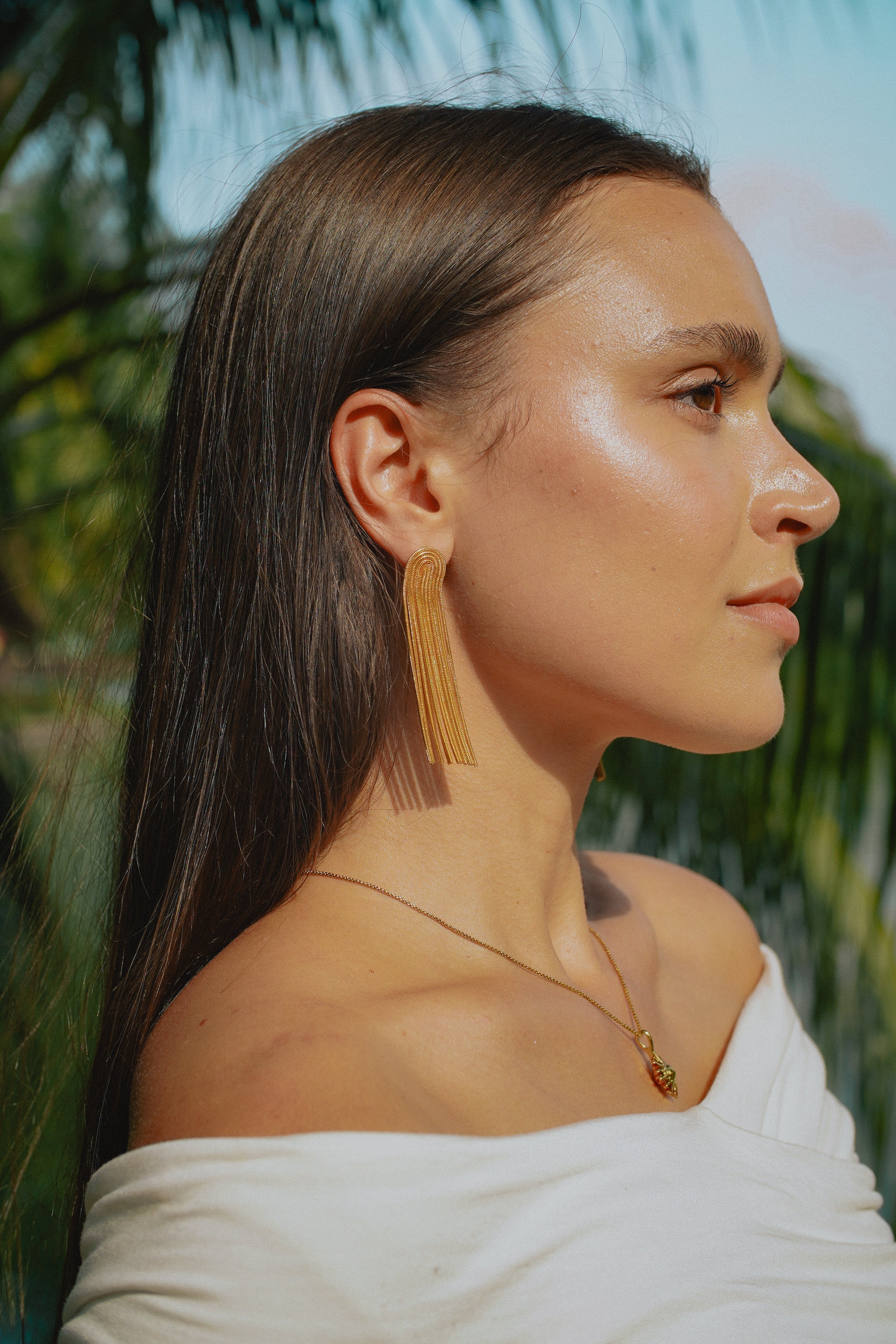 Lumarish™  Gold Fringe Earrings