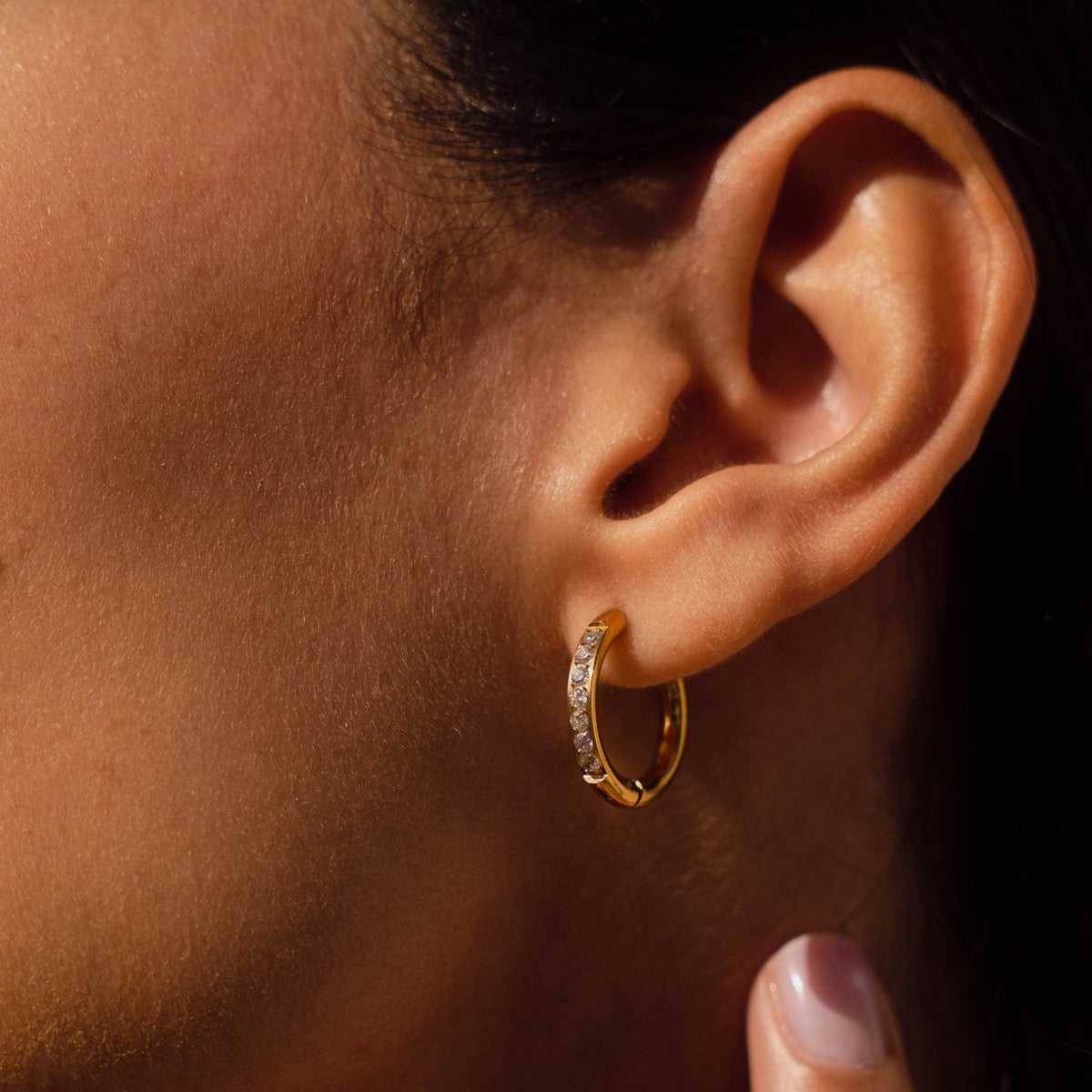 Lumarish™ Gold Zirconia Hoops