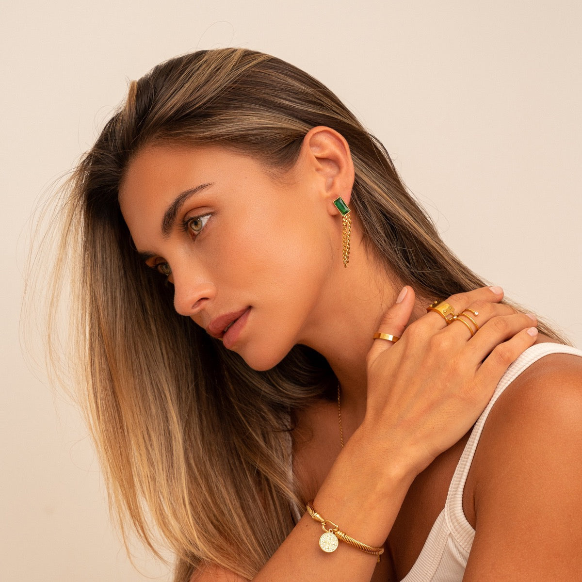 Lumarish™ Gold Chain Earrings