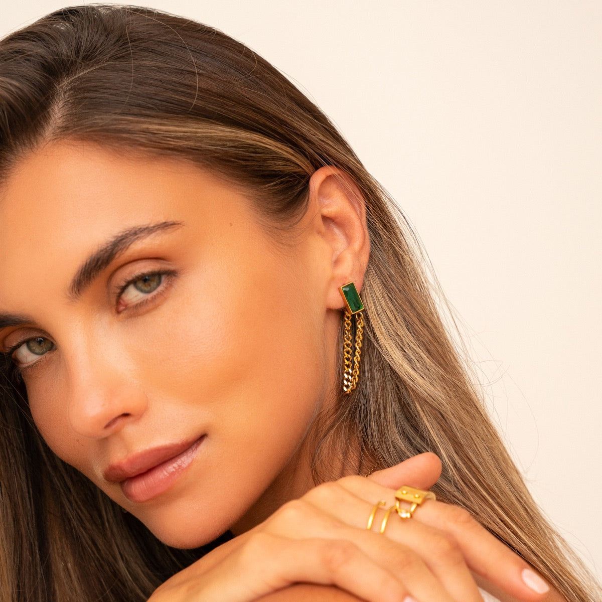 Lumarish™ Gold Chain Earrings