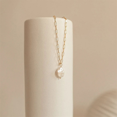 Lumarish™ Paperclip Necklace with Pearl