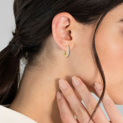 Lumarish™ Gold Stone Hoops