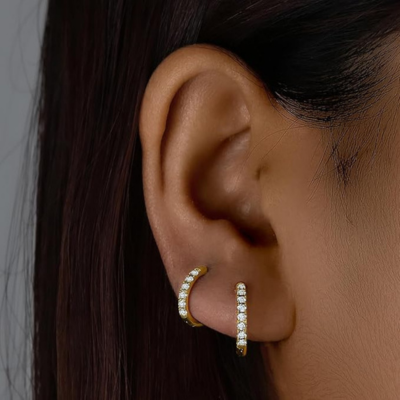 Lumarish™ Gold Stone Hoops