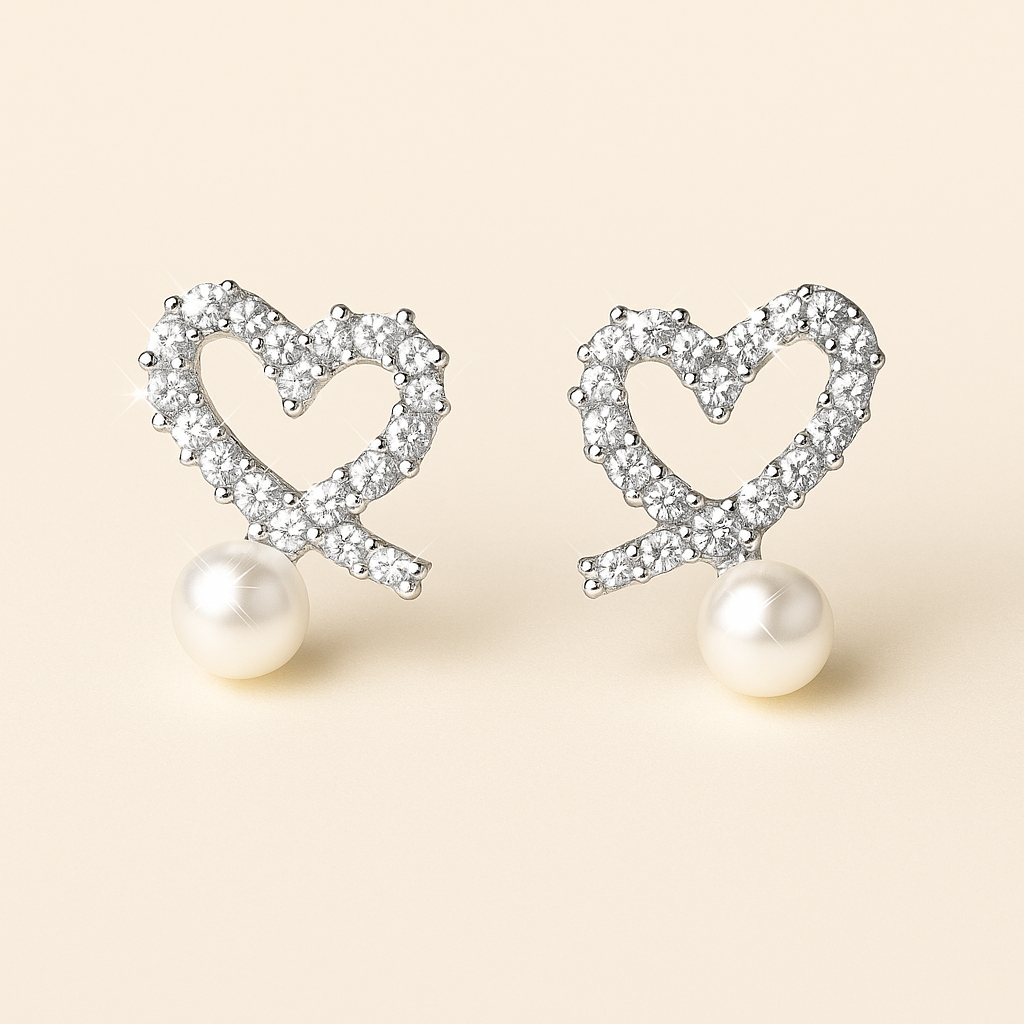 Lumarish™ Heart Earrings with Zirconia