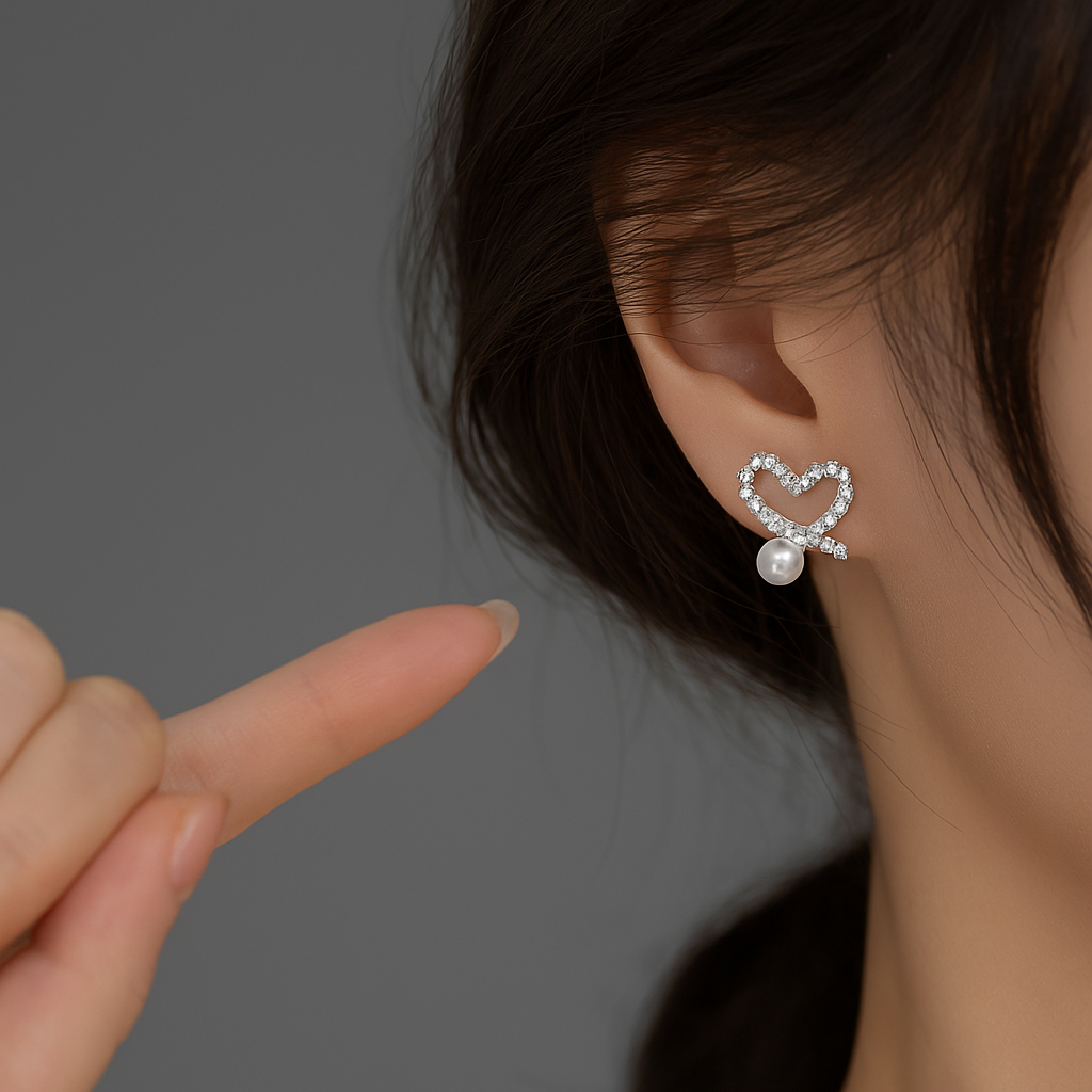 Lumarish™ Heart Earrings with Zirconia